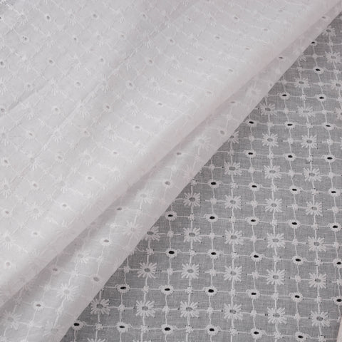 Floral Embroidered Cotton Hakoba Fabric 02
