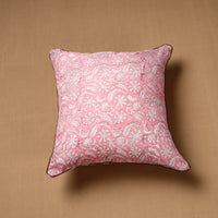 Pink - Block Print Cotton Sanganeri Cushion Cover (16 x 16 in) 94