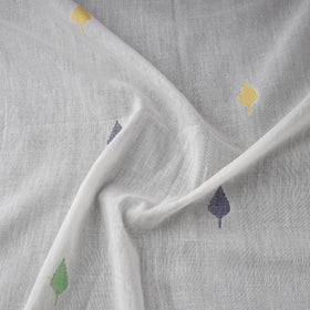 White - Phulia Jamdani Buti Pure Handloom Cotton Fabric (Count 84/92) 12