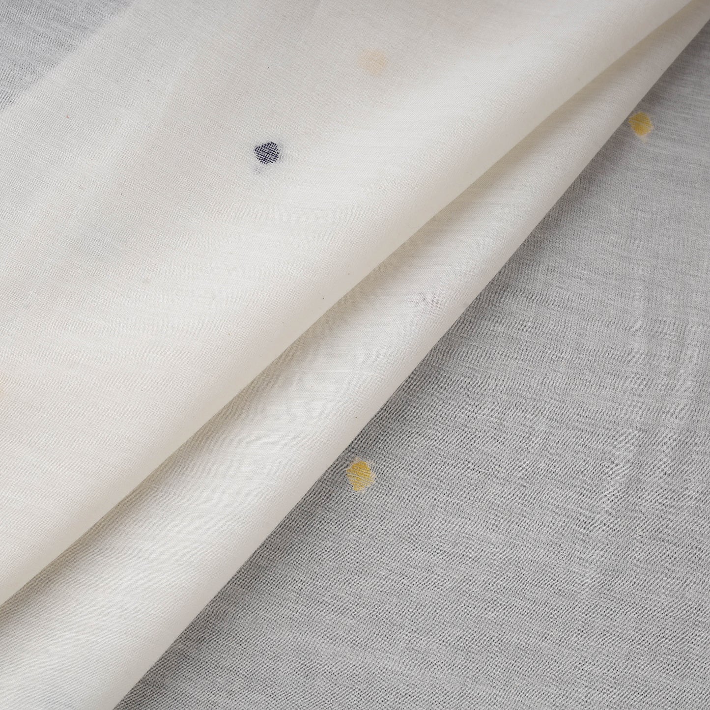 White - Phulia Jamdani Buti Pure Handloom Cotton Fabric (Count 92/40) 06