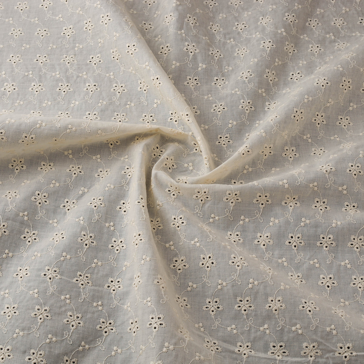 Floral Embroidered Cotton Hakoba Fabric 07