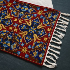 Original Kashmiri Chain Stitch Crewel Hand Embroidery Dining Table Runner (6 x 1.5 Feet) 29