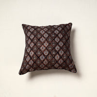 Black - Block Print Cotton Ajrakh Cushion Cover (16 x 16 in) 98