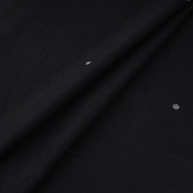 Black - Phulia Jamdani Polka Dot Buti Pure Handloom Cotton Fabric (Count 92/40) 04