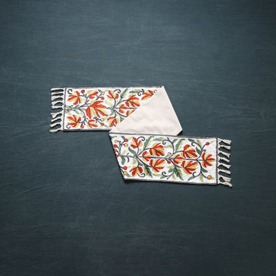 Original Kashmiri Chain Stitch Crewel Hand Embroidery Dining Table Runner (6 x 1 Feet) 32