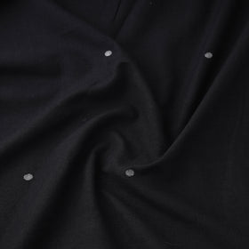 Black - Phulia Jamdani Polka Dot Buti Pure Handloom Cotton Fabric (Count 92/40) 04
