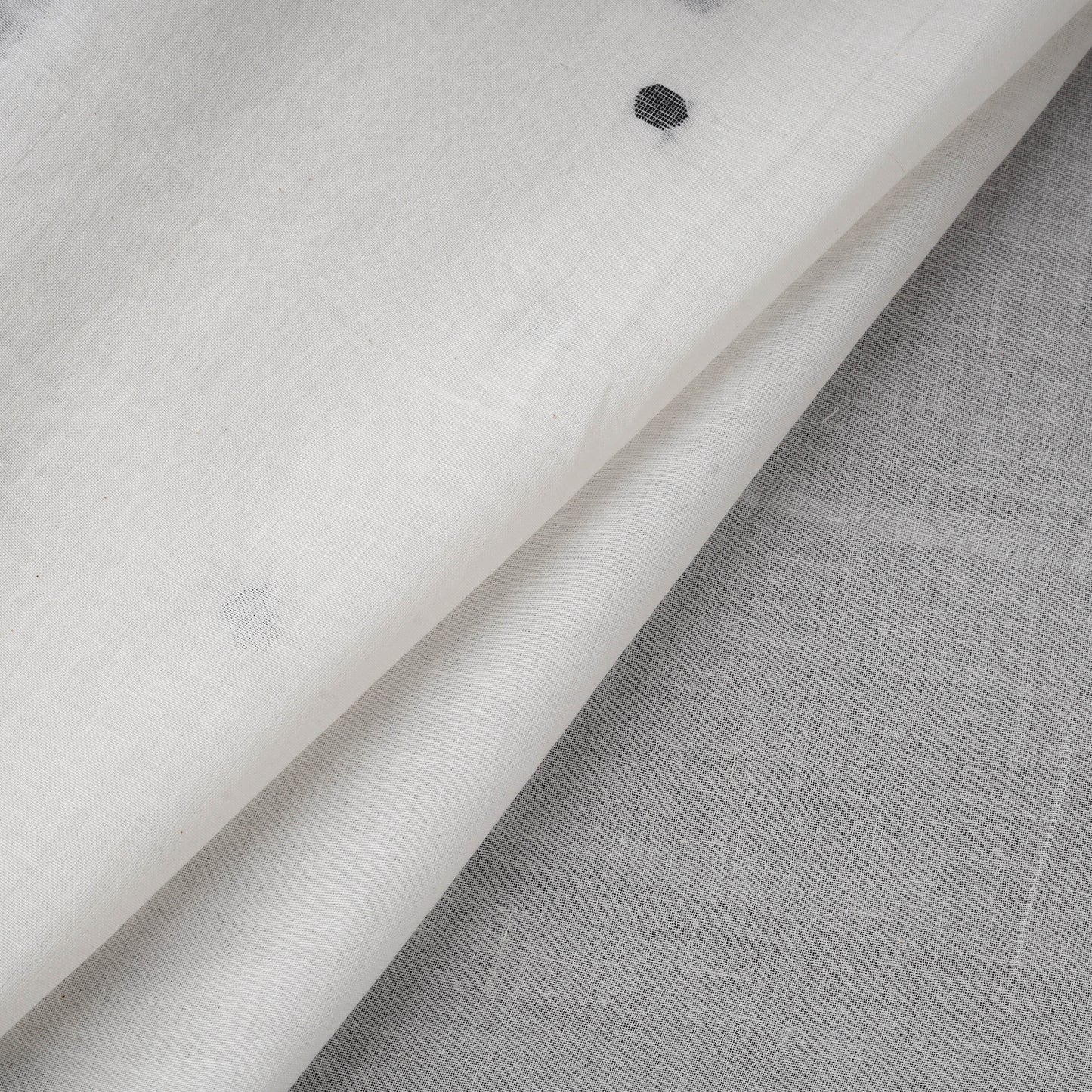 White - Phulia Jamdani Buti Pure Handloom Cotton Fabric (Count 92/40) 03