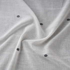 White - Phulia Jamdani Buti Pure Handloom Cotton Fabric (Count 92/40) 03