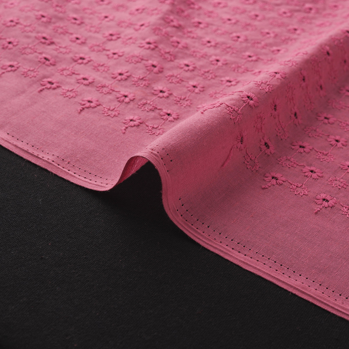 Floral Embroidered Cotton Hakoba Fabric 09