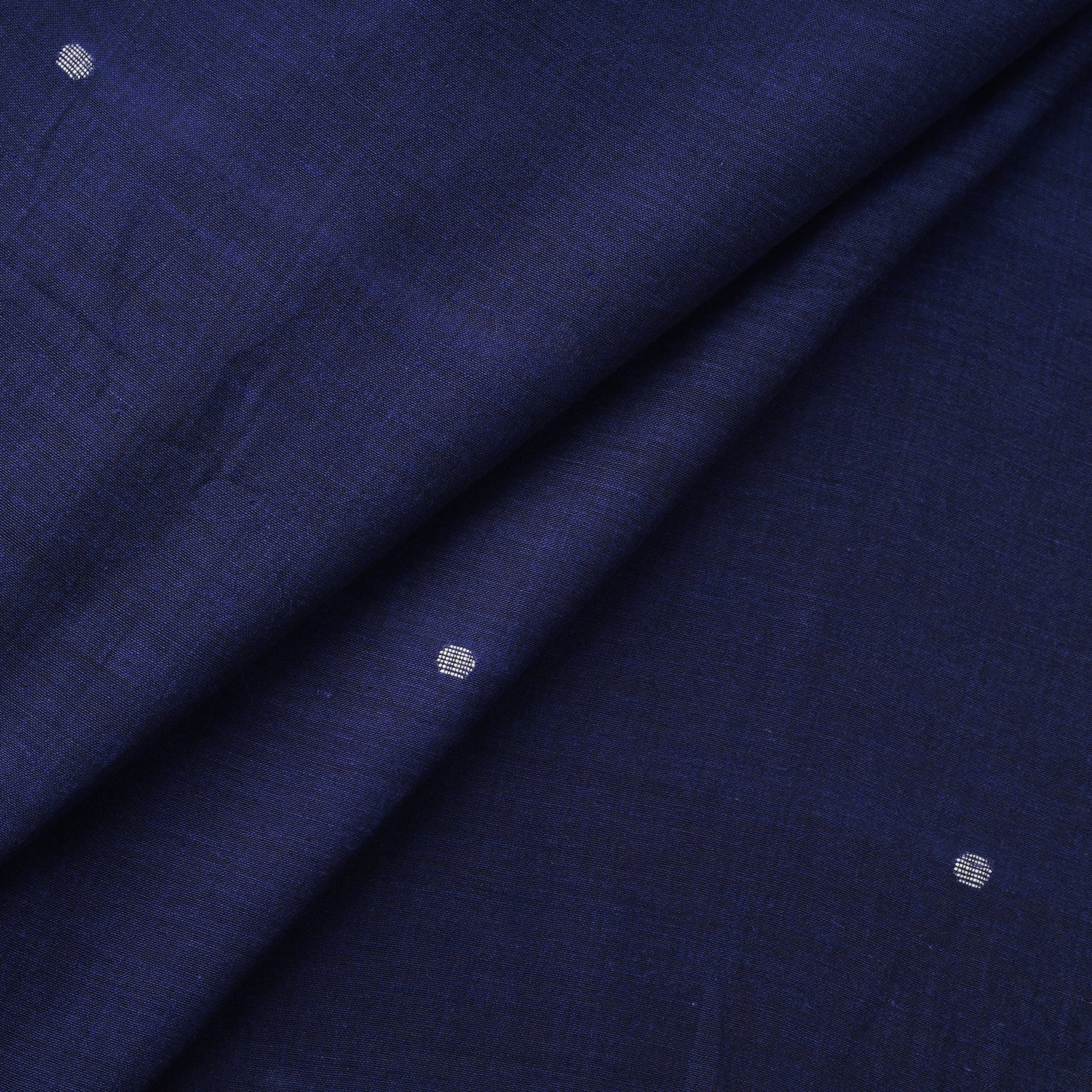 Blue - Phulia Jamdani Buti Pure Handloom Cotton Fabric (Count 92/40) 02