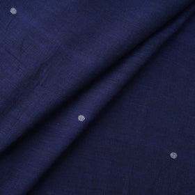 Blue - Phulia Jamdani Buti Pure Handloom Cotton Fabric (Count 92/40) 02