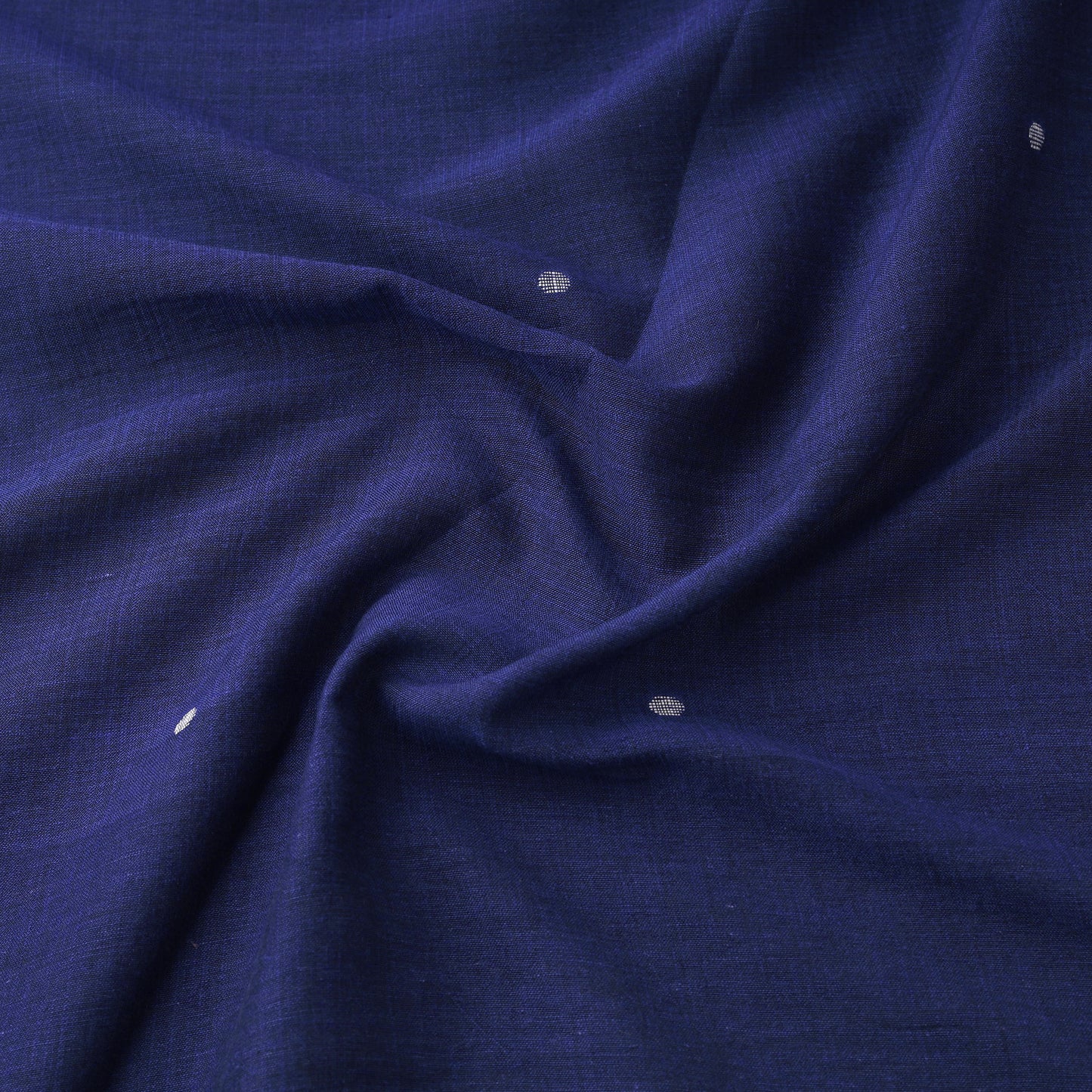 Blue - Phulia Jamdani Buti Pure Handloom Cotton Fabric (Count 92/40) 02
