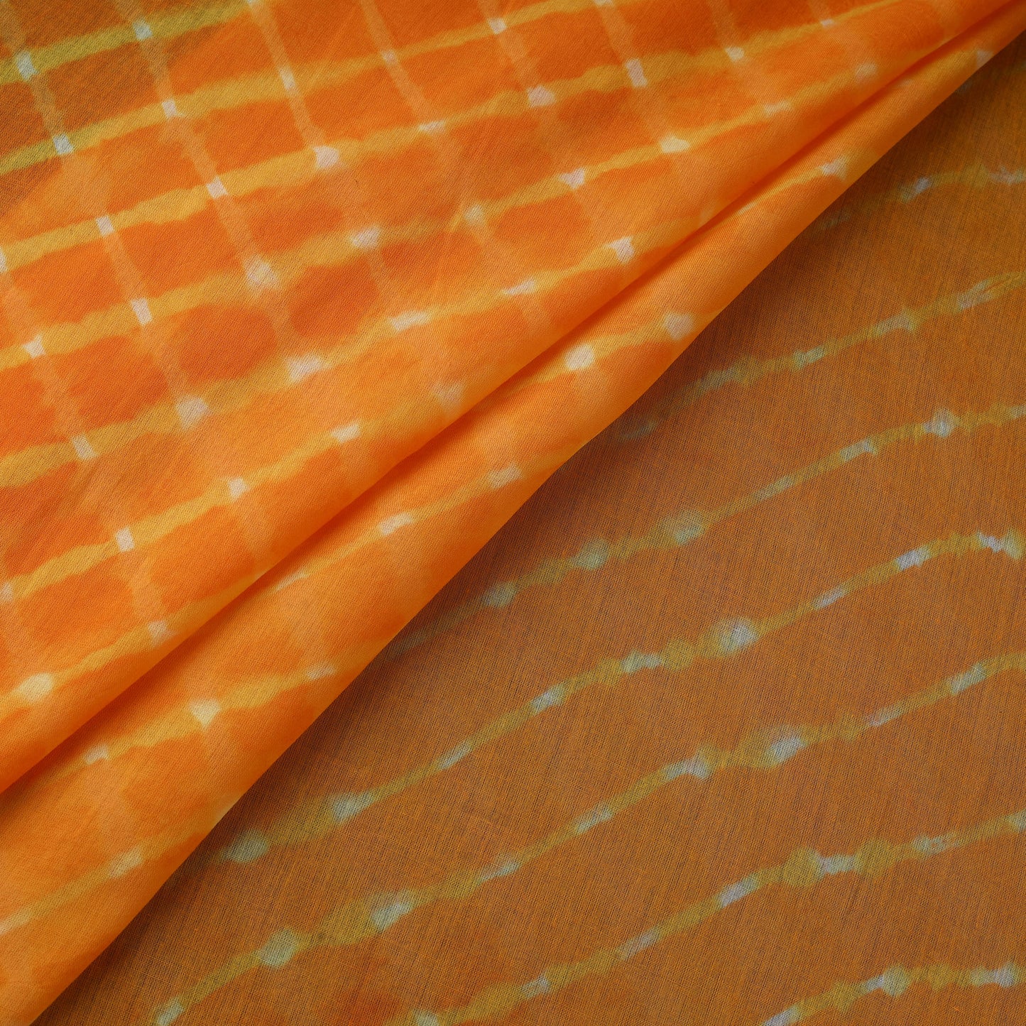 Yellow - Leheriya Tie-Dye Mothra Mul Cotton Fabric 01