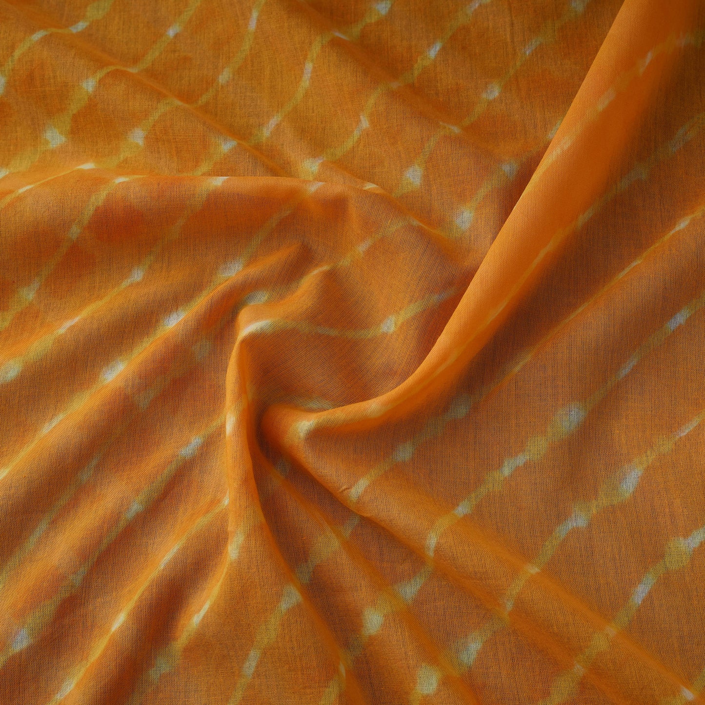 Yellow - Leheriya Tie-Dye Mothra Mul Cotton Fabric 01