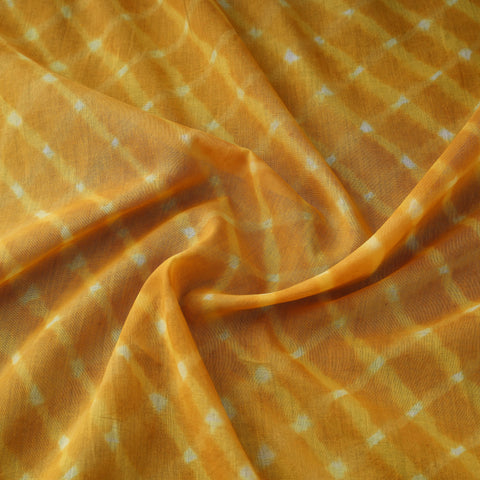 Yellow - Leheriya Tie-Dye Mothra Cotton Fabric 02