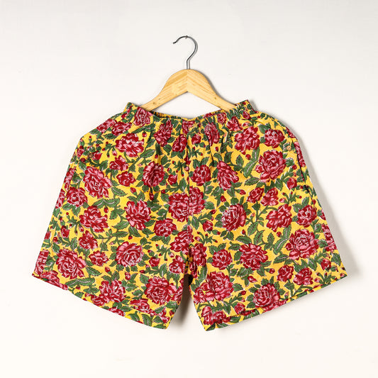 Multicolor - Sanganeri Block Printed Cotton Unisex Boxer/Shorts