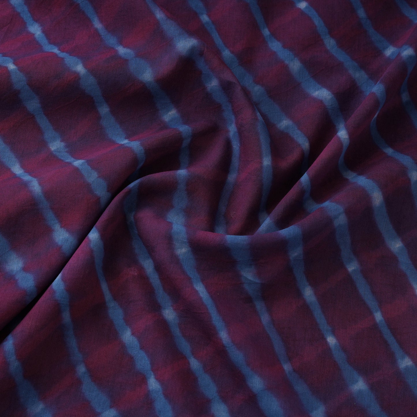 Purple - Leheriya Tie-Dye Mothra Mul Cotton Fabric 04