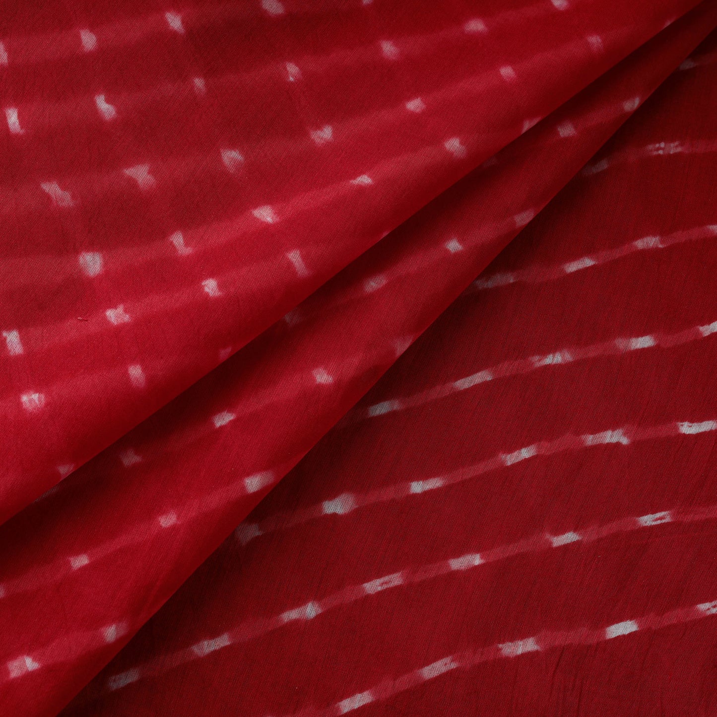 Red - Leheriya Tie-Dye Mothra Cotton Fabric 05