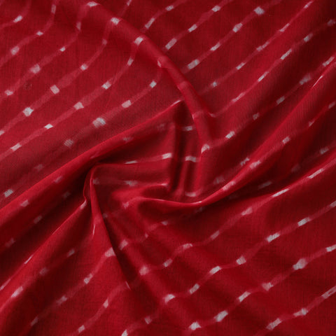 Red - Leheriya Tie-Dye Mothra Mul Cotton Fabric 05