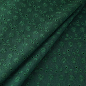 Green - Floral Embroidered Cotton Hakoba Fabric 19