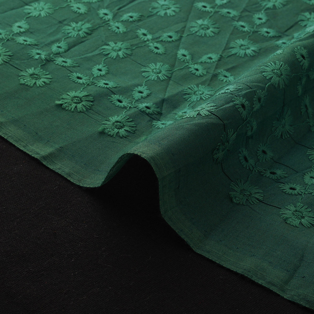 Floral Embroidered Cotton Hakoba Fabric 19