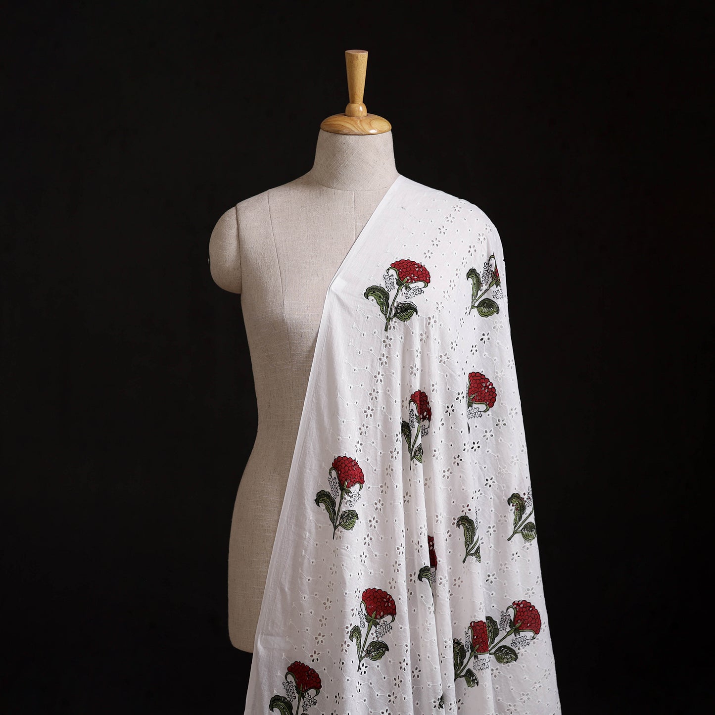 Sanganeri Hand Block Print Pure Cotton Floral Hakoba Fabric 18