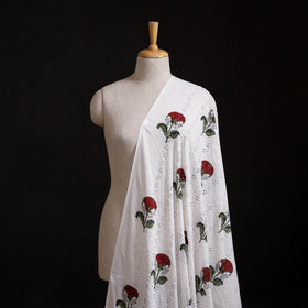 Sanganeri Hand Block Print Pure Cotton Floral Hakoba Fabric 18