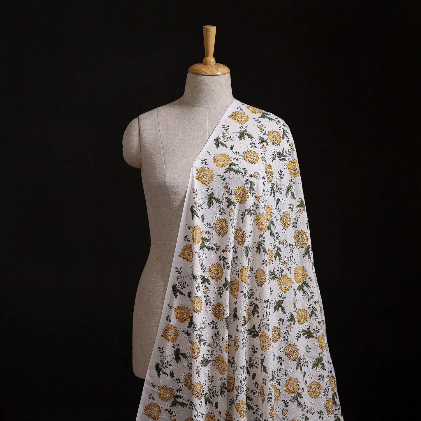 Sanganeri Hand Block Print Pure Cotton Floral Hakoba Fabric 14