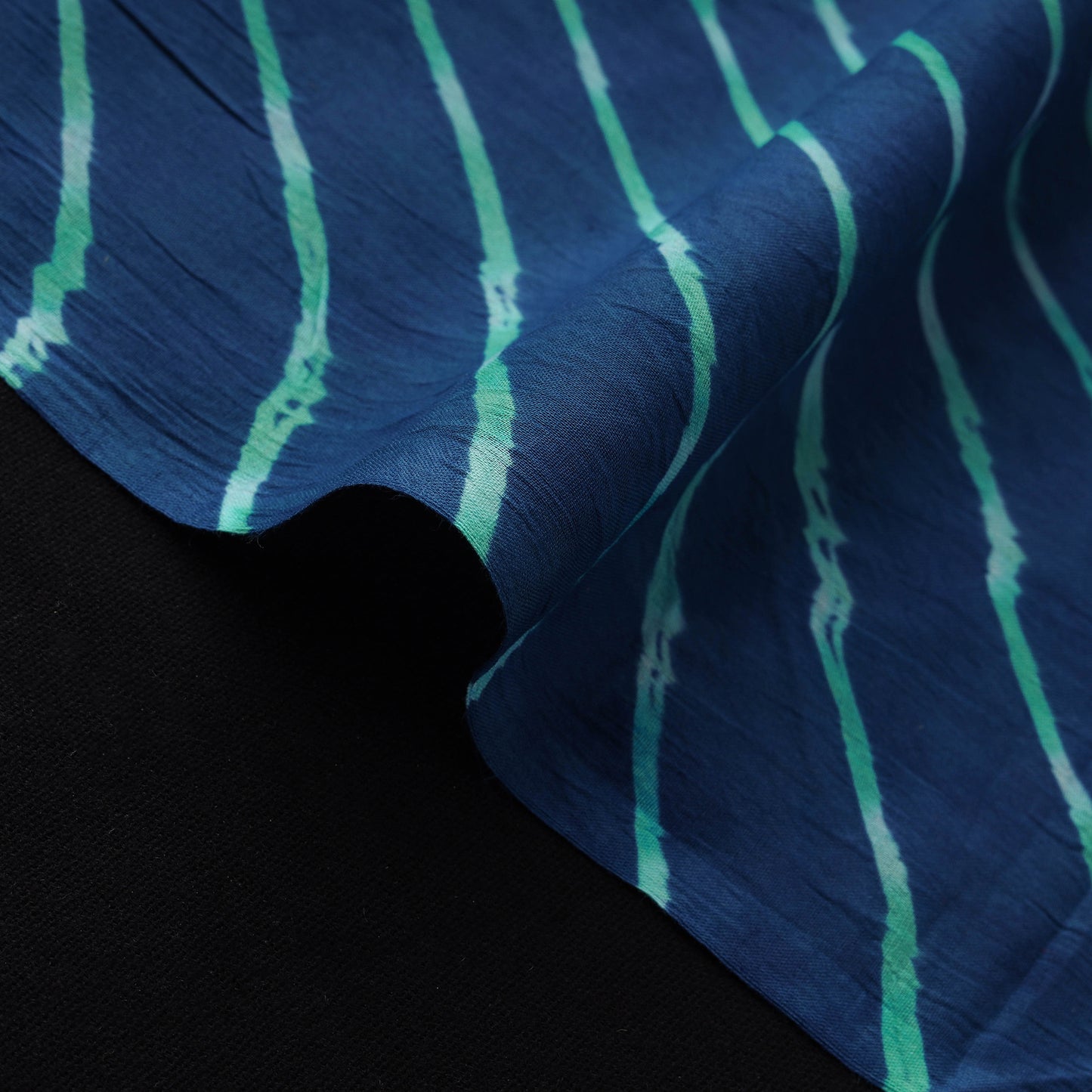 Blue - Leheriya Tie-Dye Mothra Cotton Fabric 06
