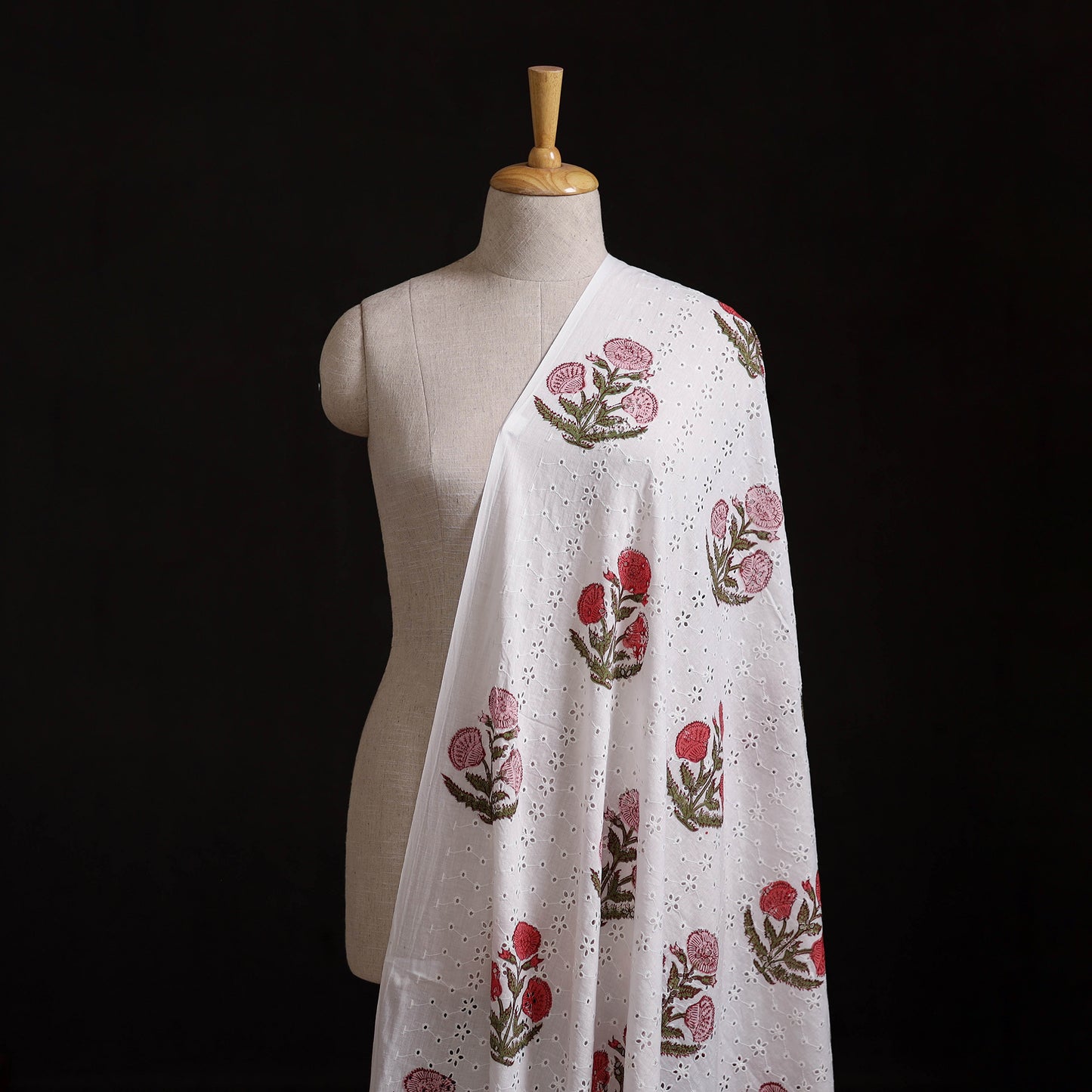Sanganeri Hand Block Print Pure Cotton Floral Hakoba Fabric 13
