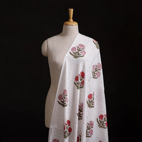Sanganeri Hand Block Print Pure Cotton Floral Hakoba Fabric 13