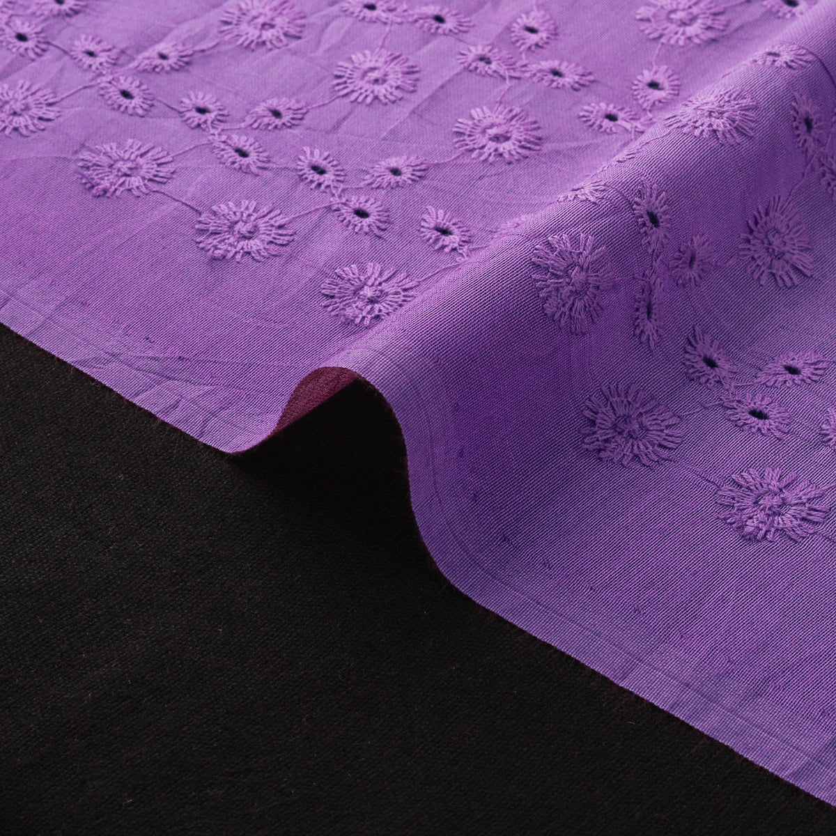 Floral Embroidered Cotton Hakoba Fabric 21