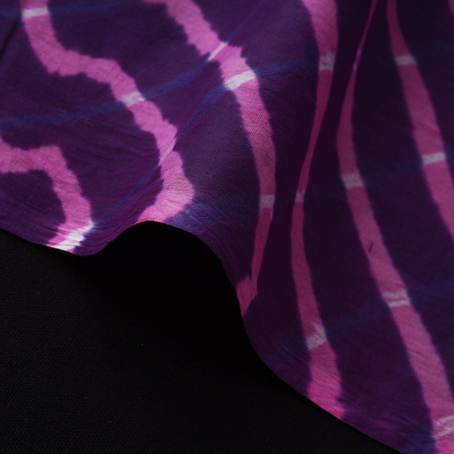 Purple - Leheriya Tie-Dye Mothra Cotton Fabric 07