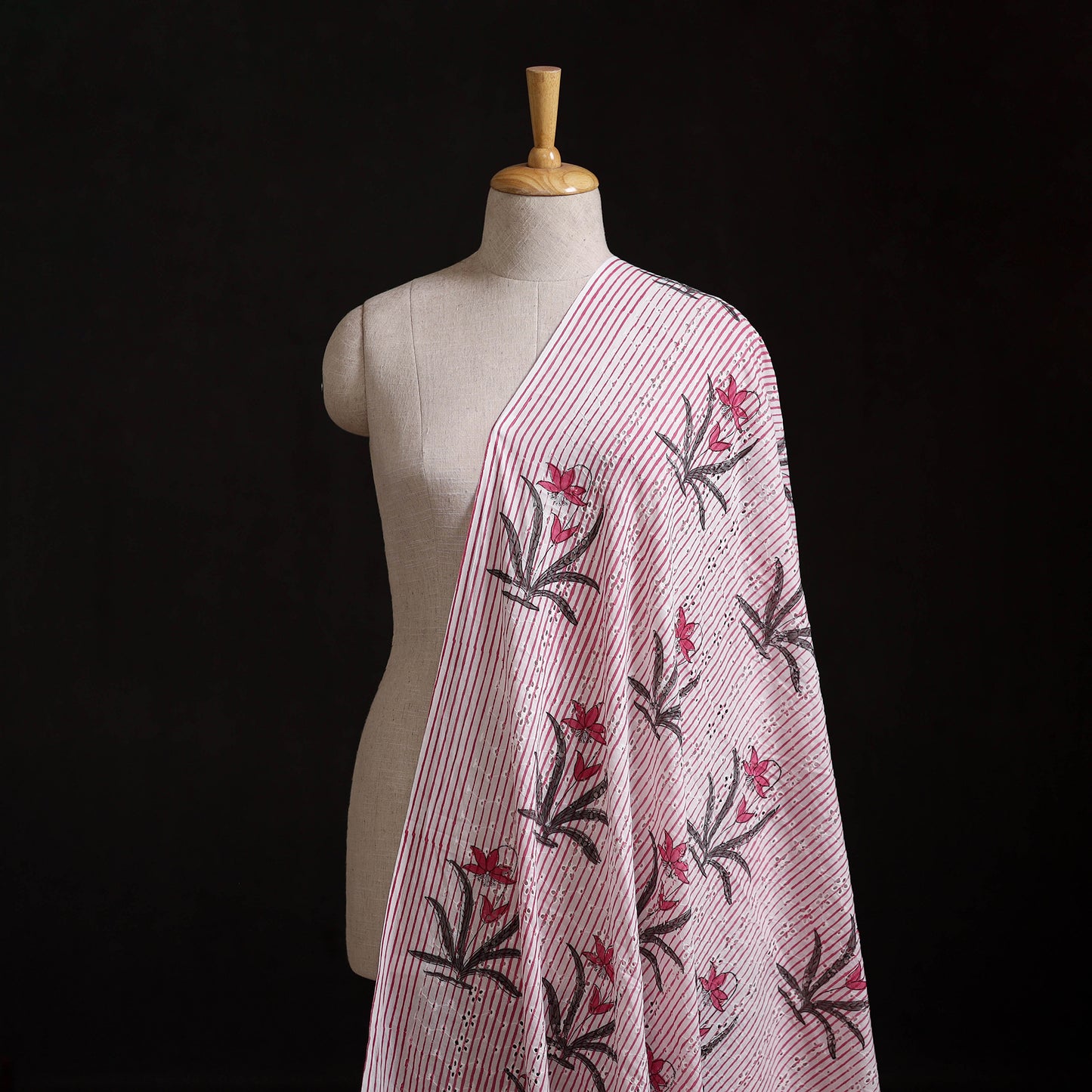 Sanganeri Hand Block Print Pure Cotton Floral Hakoba Fabric 10