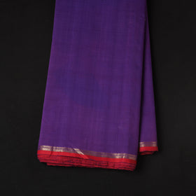 Purple - Handloom Mangalagiri Cotton Fabric with Zari Border 05