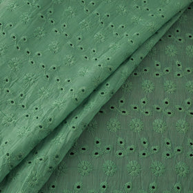 Green - Floral Embroidered Cotton Hakoba Fabric 22