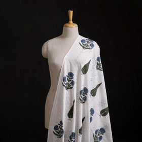 Sanganeri Hand Block Print Pure Cotton Floral Hakoba Fabric 08