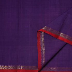Purple - Handloom Mangalagiri Cotton Fabric with Zari Border 05