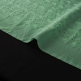 Green - Floral Embroidered Cotton Hakoba Fabric 22