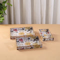 Handcrafted Enamel Coated Rectangle Wooden Serving Trays (Set of 3) 17