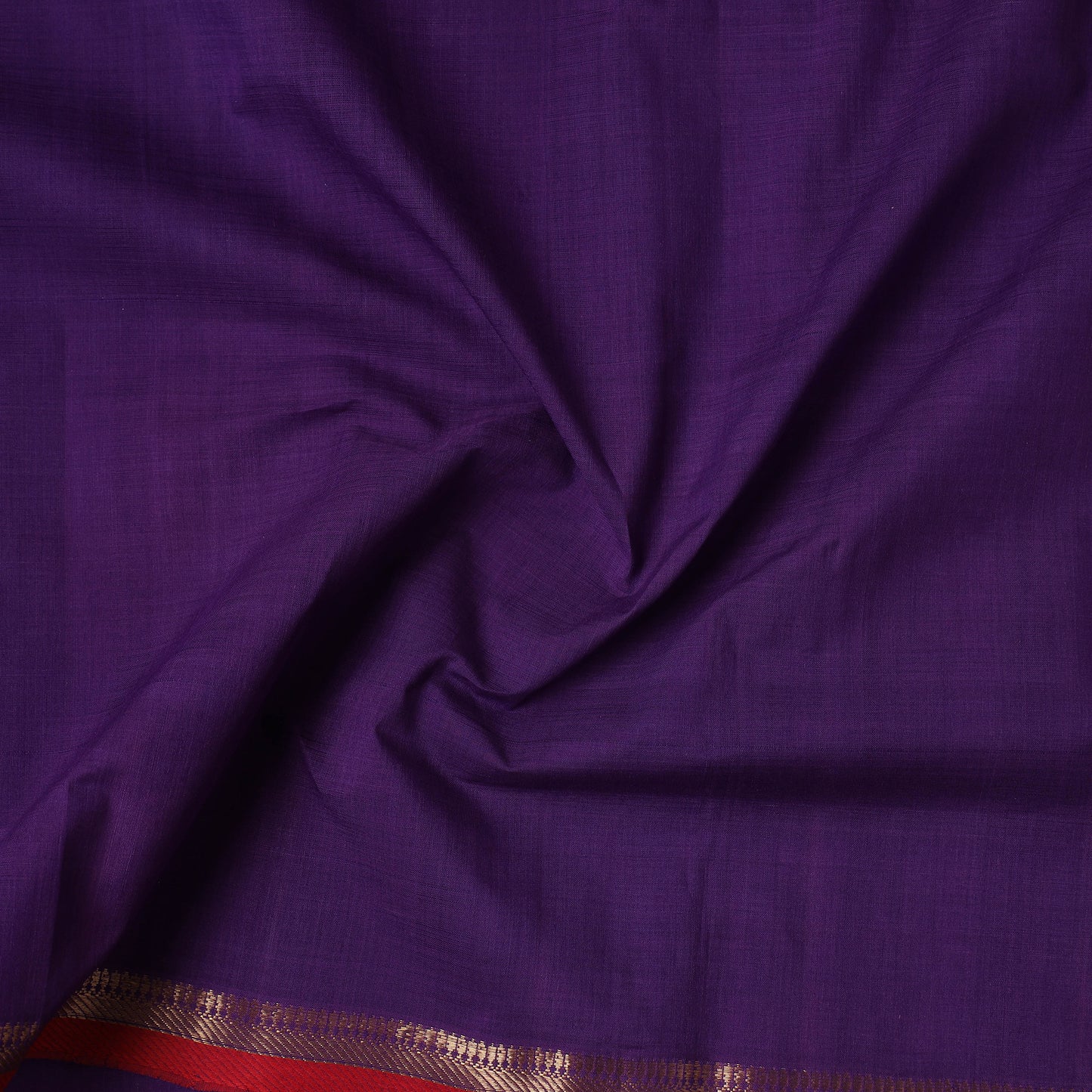 Purple - Handloom Mangalagiri Cotton Fabric with Zari Border 05