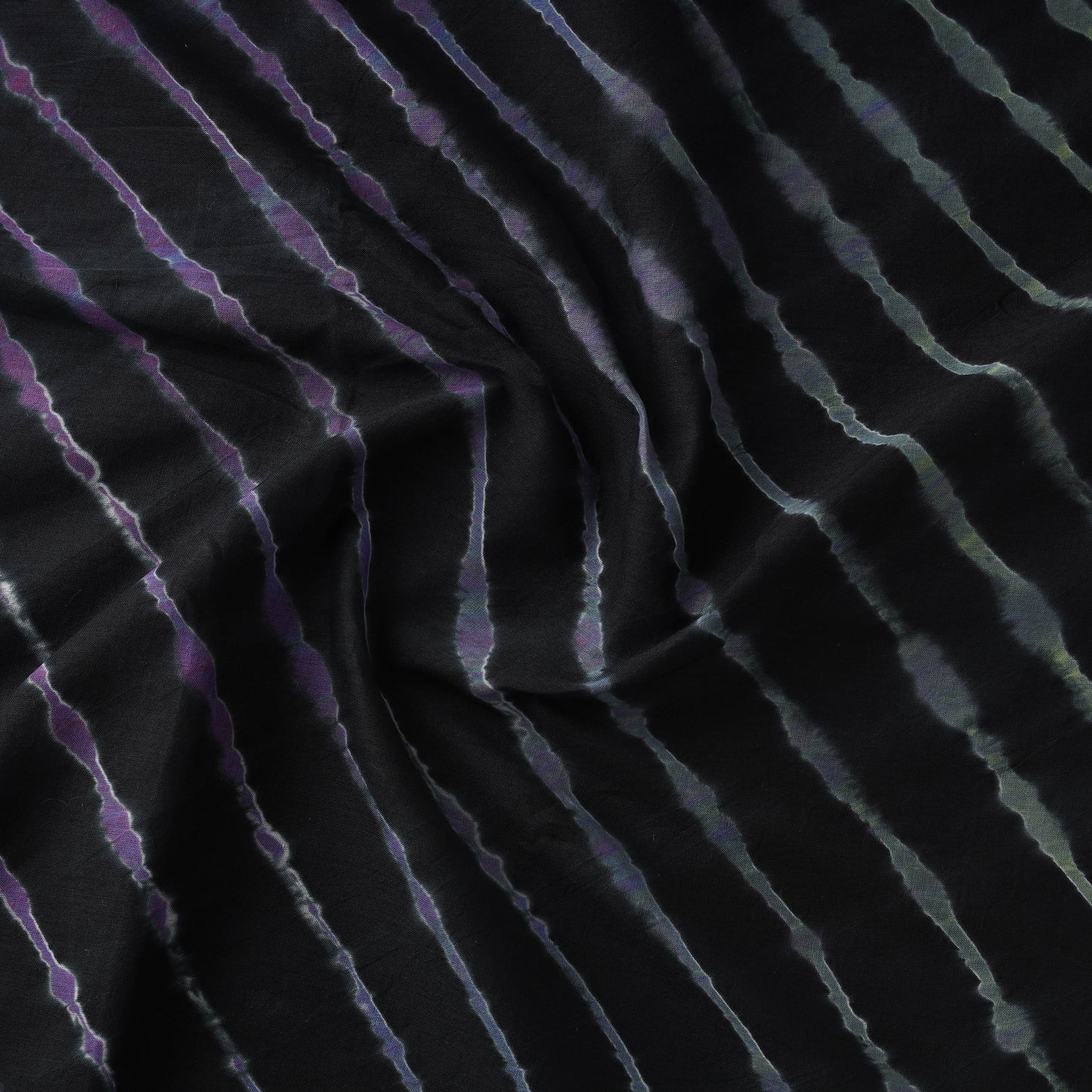 Black - Leheriya Tie-Dye Cotton Fabric 08