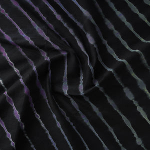 Black - Leheriya Tie-Dye Mul Cotton Fabric 08