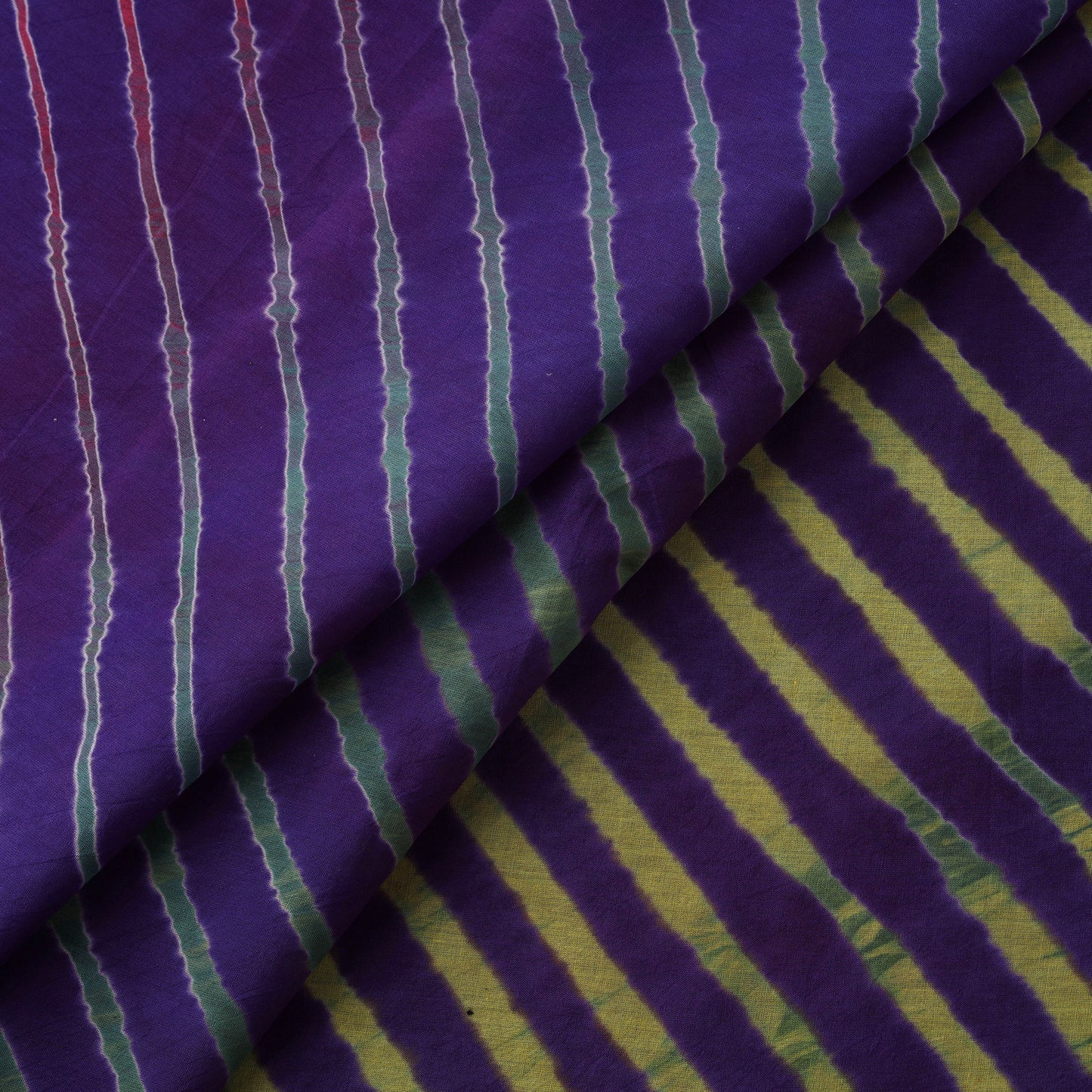 Purple - Leheriya Tie-Dye Cotton Fabric 09