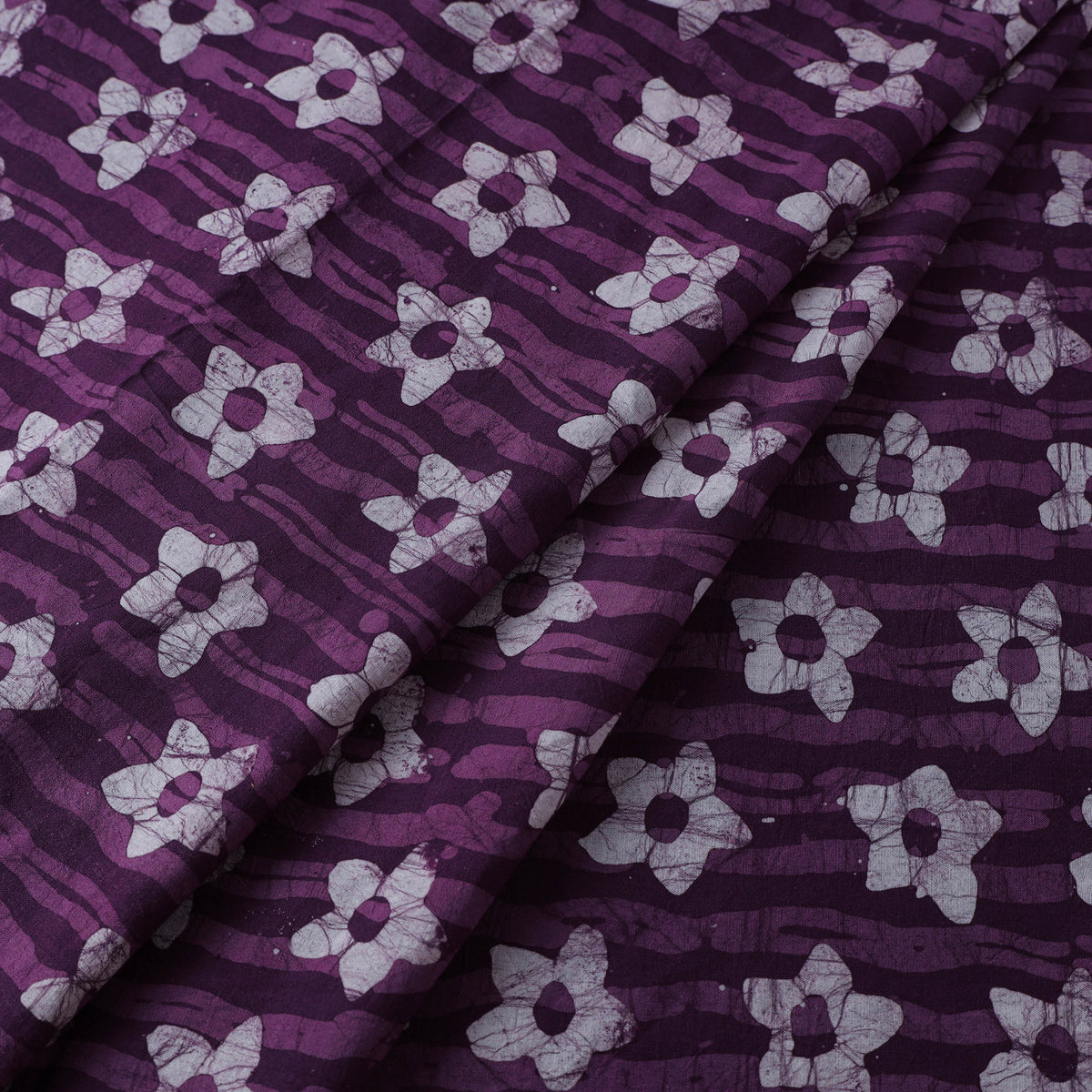 Purple - Pure Cotton Batik Print Fabric 05