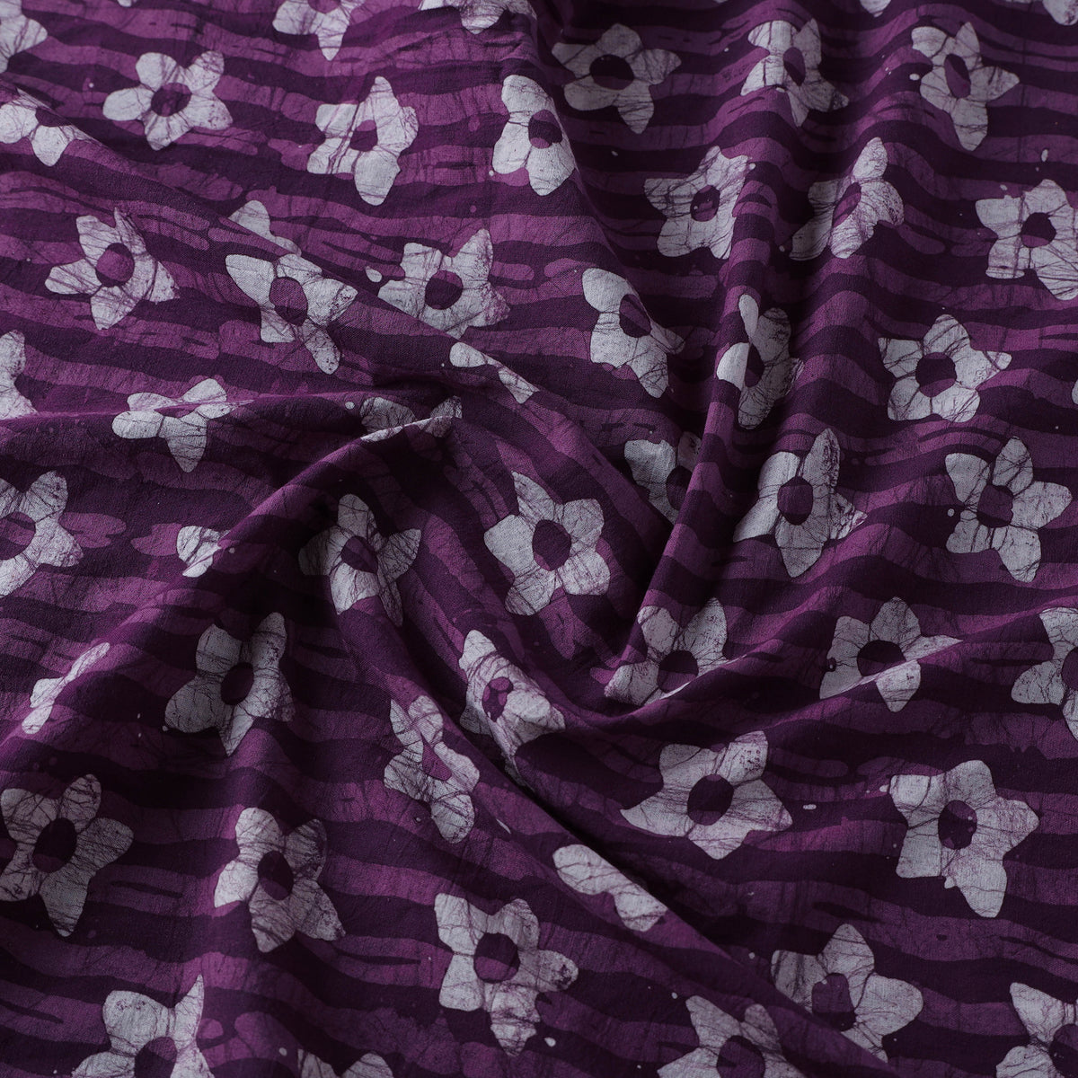 Purple - Pure Cotton Batik Print Fabric 05