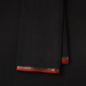 Black - Handloom Mangalagiri Cotton Fabric with Zari Border 03