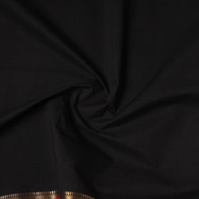 Black - Handloom Mangalagiri Cotton Fabric with Zari Border 03