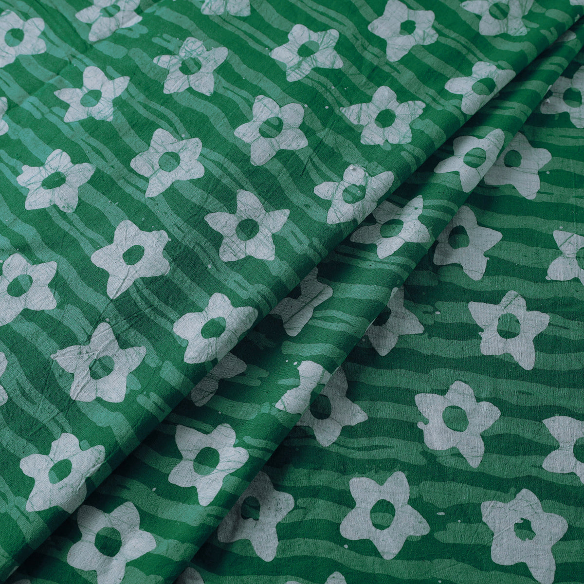 Green - Pure Cotton Batik Print Fabric 07