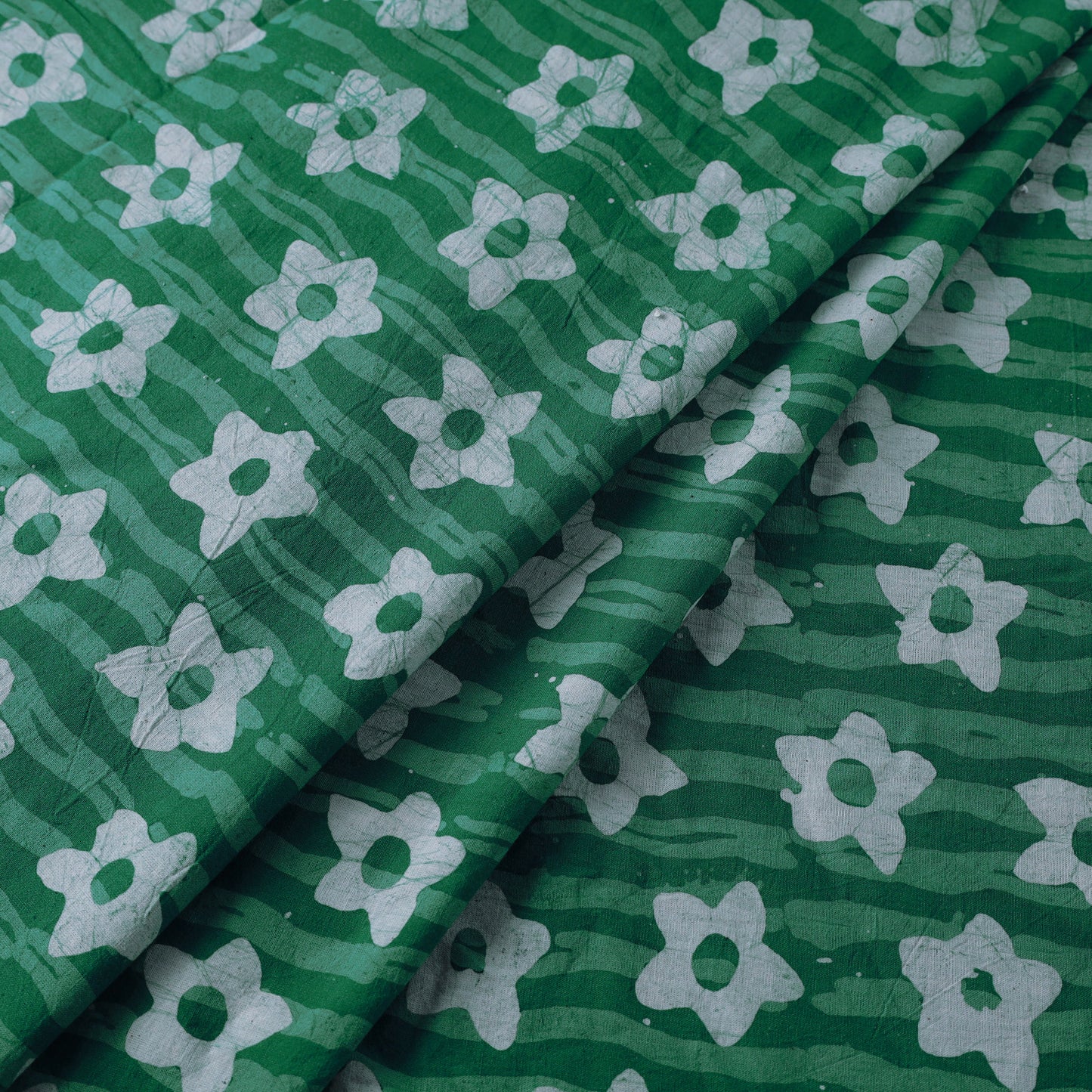 Green - Pure Cotton Batik Print Fabric 07